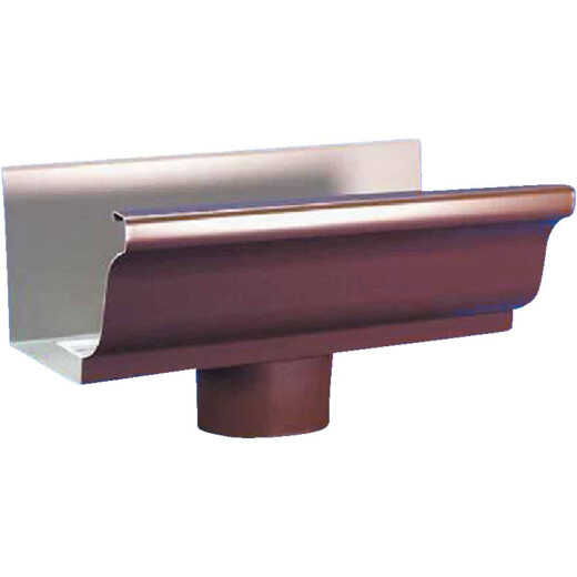 Amerimax 5 In. K Style Galvanized Brown Gutter Drop Outlet